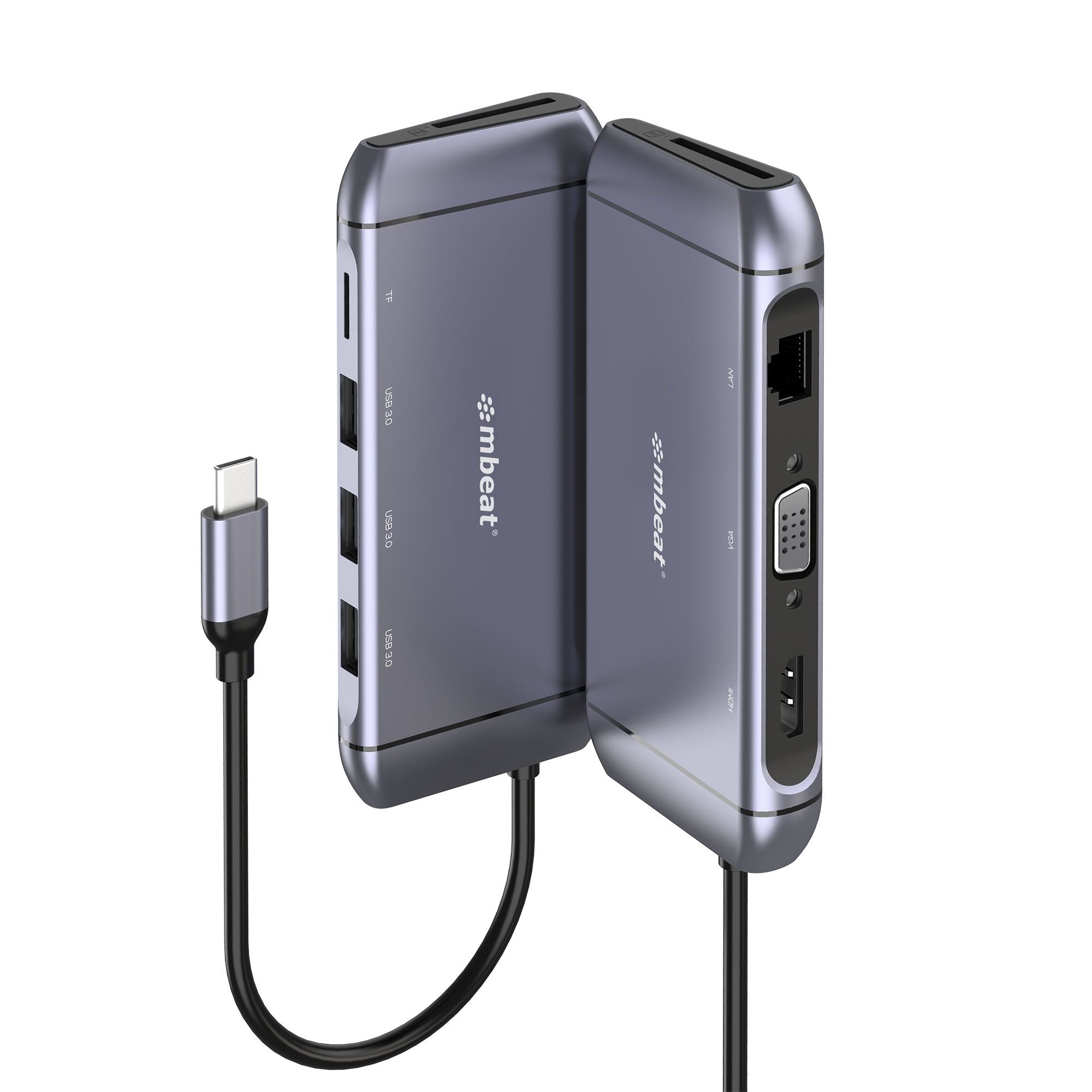 mbeat Elite X9 9-in-1 Multifunction USB-C Docking Station 1x HDMI, 1x VGA 1x USB-C Power Delivery 100W, 3x USB 3.0, MicroSD/SD Card, 1x RJ45 mbeat Elite X9 9-in-1 Multifunction USB-C Docking Station 1x HDMI, 1x VGA 1x USB-C Power Delivery 100W, 3x USB 3.0, MicroSD/SD Card, 1x RJ45